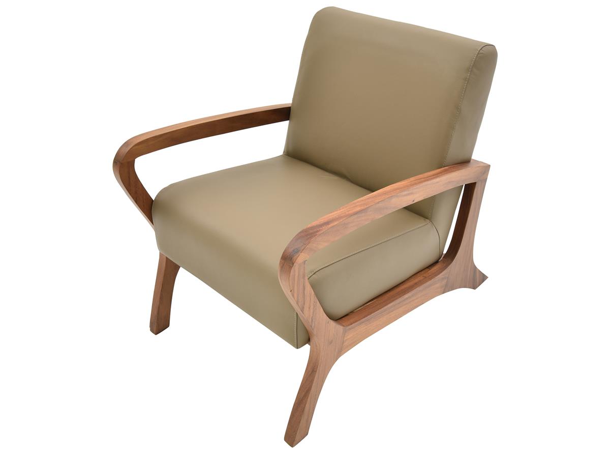 Parota Milan Leather Chair, Taupe